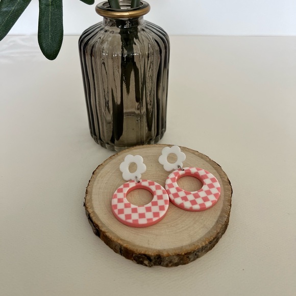 1970's Inspired Pattern Dangle Earrings - Colorful Retro Drop Earrings - Picture 12 of 14